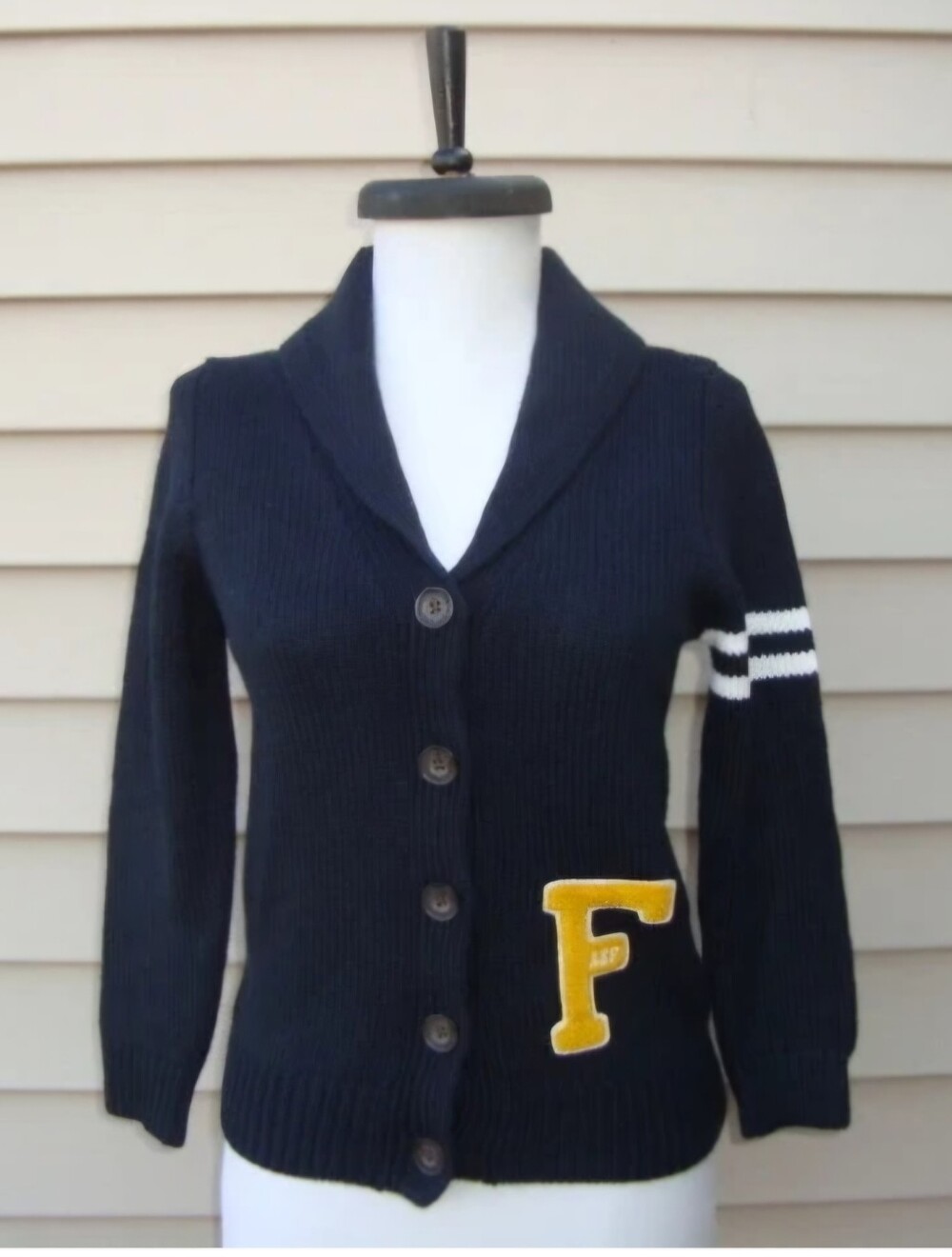 Abercrombie & Fitch Vintage 1990's Collegiate , Preppy Wool Blend Cardigan -s